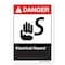 Signmission ANSI Danger, 3.5" Height, 5" Width, Decal, 3.5" H, 5" W, Landscape, Electrical Hazard OS-DS-D-35-L-19845 - alternate 1